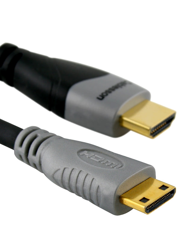 Ivuna 2M (2 Meter) High Speed Meter Mini HDMI to HDMI Cable (Latest 1.4 / 2.0 version) 1080p Full HD 3D & Audio Return Channel - Ideal For Connecting HD Devices using the Mini HDMI connector, For Tablets Camcorder Cameras or any device with Mini HD Port