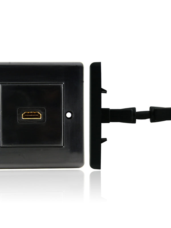 Cablesson HDMI Wanddose Single Stecker 100 (HDMI 2.0, 1.4, 1.3 und 1.2) - 2-port Wandstecker Adapter (HDMI Typ A to Typ A) - 4k, HDR, Ultra HD, CEC, ARC, Ethernet - schwarz