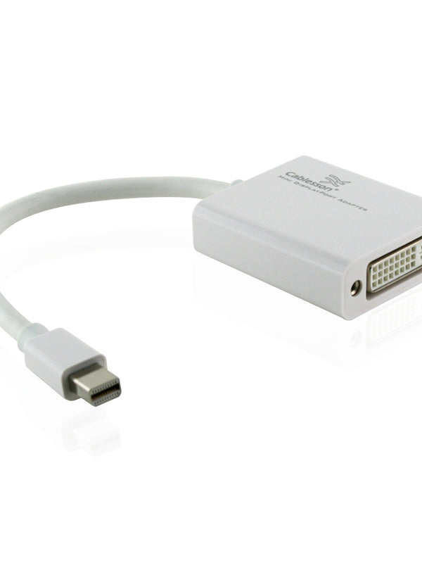 Cablesson Mini Display Port to DVI Converter Video Cable Male to Female - 4k, 3D with Audio - Thunderbolt Mini DP to DVI Adapter for iMac, Macbook Pro, Macbook Air, Mac mini, Microsoft Surface pro