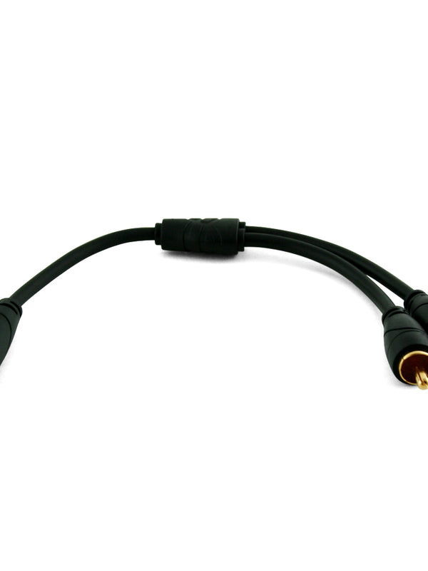 Ivuna RCA (Cinch) Männlich zu Weiblich (3,5 mm Stereo) Jack Kabel 0,2 Meter - schwarz