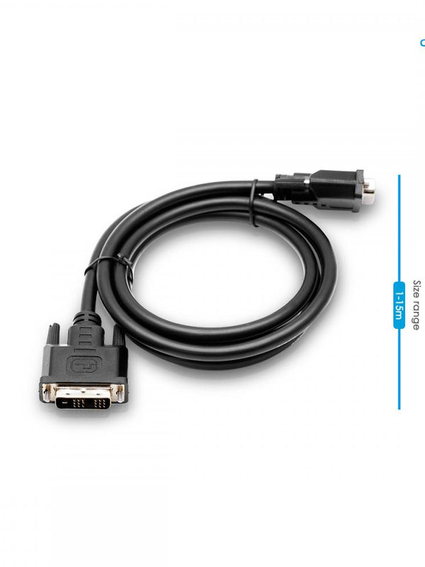 Cablesson DVI to DVI cable - Broadband, DVI-D male to DVI-D male with gold-plated connectors. Single link 19 pin, for TV, monitor and projector, HDTV resolutions up to 1920x1080 - Black, 5m.
