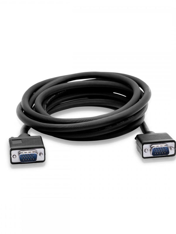 Cablesson VGA to VGA cable - High-speed, VGA male to VGA male with silver-plated connectors. 15-pin, for monitor, PC, TVs and Projectors - Black, 3m