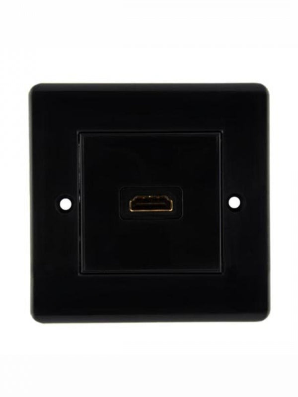 Cablesson HDMI Wall-Face Plate Single Connector - 100 / Black Standard Size Face Plate / Supports all HDMI versions up to 1.4a / 2.0 with high speed Ethernet / SKY HD, Blu-ray, 3DTV, 1080p / 24k Gold Plated Connector