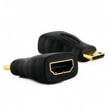 Premium Plus Mini HDMI M to HDMI F BLACK Adapter - Gold Plated, 4K, v2.0/1.4a 3D 2160p Monitor Cable Display, Digital Cameras, Camcorders, 4K Ultra HD