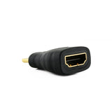 Premium Plus Mini HDMI M to HDMI F BLACK Adapter - Gold Plated, 4K, v2.0/1.4a 3D 2160p Monitor Cable Display, Digital Cameras, Camcorders, 4K Ultra HD