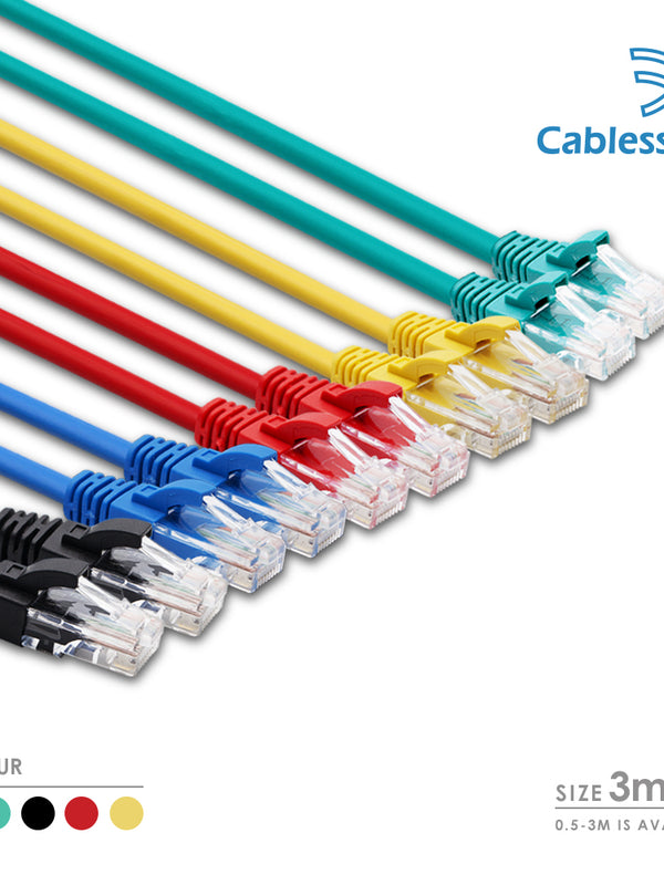 Cablesson Ethernet Cable - 3m - Cat5e (10 Pack + Cable Ties) Networking Cord Patch Cable RJ45 10 Gigabit 100Mhz Lan Wire Cable STP for Modem, Router, PC, Mac, Laptop, PS2, PS3, PS4, XBox, and XBox 360.