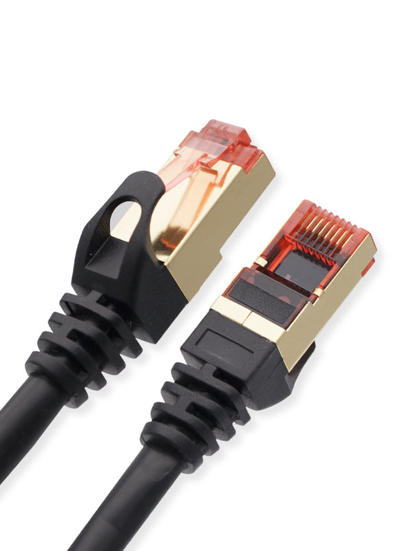 Cablesson Ethernet Kabel 1m Cat7 Gigabit LAN Netzwerk RJ45 High Speed Patchkabel Design 10Gbps für 600Mhz/s STP für Switch, Router, Modem, Patchpanel, PC und mehr, Schwarz