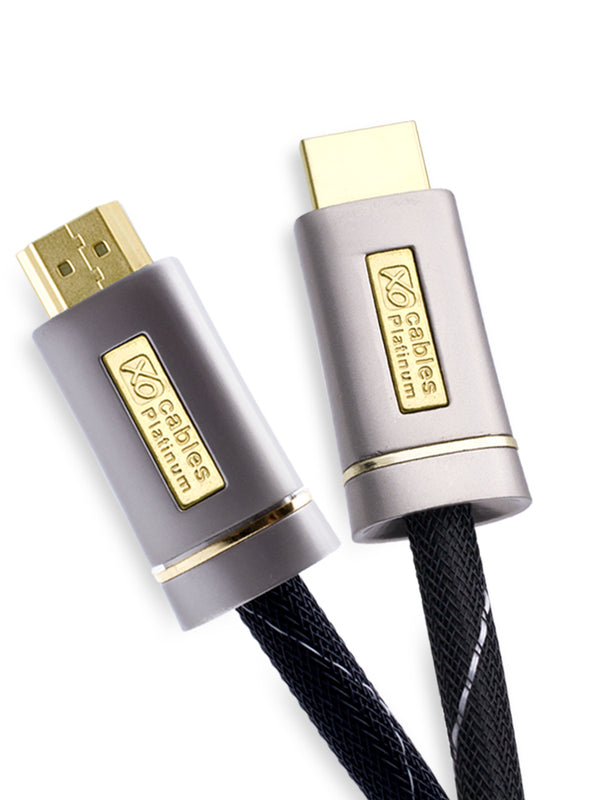 XO Platinum 4m High Speed HDMI Cable (HDMI Type A, HDMI 2.1/2.0b/2.0a/2.0/1.4) - 4K, 3D, UHD, ARC, Full HD, Ultra HD, 2160p, HDR - for PS4, Xbox One, Wii, Sky Q, LCD, LED, UHD, 4k TVs - Black