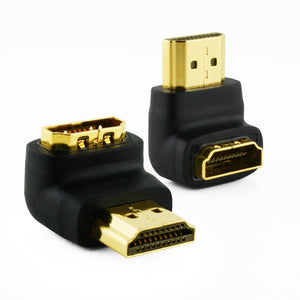 Cablesson Basic 90 grad rechtwinkeliger HDMI Adapter männlich auf weiblich - 1080p, 3D, High Speed mit vergoldeten Steckern - für HD, LCD, LED, UHD und Plasma Fernseher und Wandhalterungen