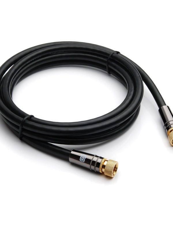 XO Antenna F Kabel - schwarz - weiblicher Stecker auf weibliche Dose TV Antennen RG6 Coaxial Kabel - 2m - als Verlängerungskabel geeignet