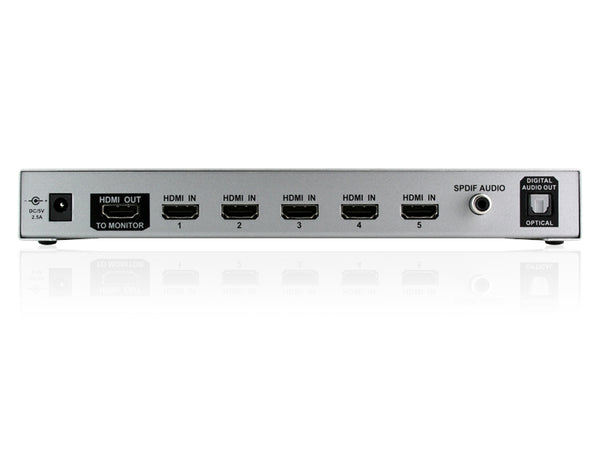 Octava HDSA51-UK 5 x 1 HDMI Audio Switch + Digital Audio Outputs (1080p, SKY HD, Virgin HD, Freeview HD, XBOX 360 PS3)