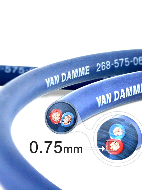 Van Damme Professional Blue Series Studio Grade 2 x 0.75 mm (2 core) Twin-Axial Speaker Cable 268-575-060 16 Metre / 16M