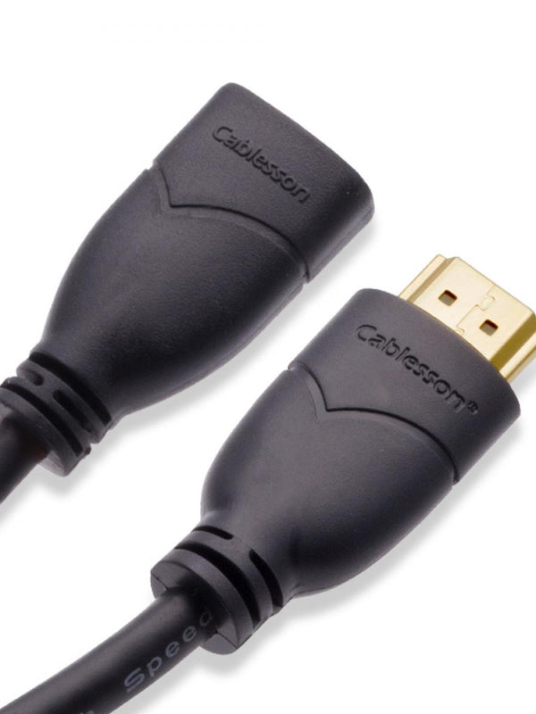 Cablesson Basic 2m HDMI Erweiterungskabel - 24K goldbeschichtete Steckkontakte - 1080p bis zu 4k2k - Unterstüzt v.1.4 / 2.0 - Audio und Video - 3D Full HD UHD - Stecker auf Buchse (HD LCD Plasma TV PS4 Sky Wii U Blu-ray)