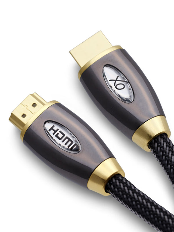 XO PRO GOLD 3m High Speed HDMI Kabel (HDMI Typ A, HDMI 2.1/2.0b/2.0a/2.0/1.4) - 4K, 3D, UHD, ARC, Full HD, Ultra HD, 2160p, HDR - für PS4, Xbox One, Wii, Sky Q, LCD, LED, UHD, 4k Fernsehern - schwarz