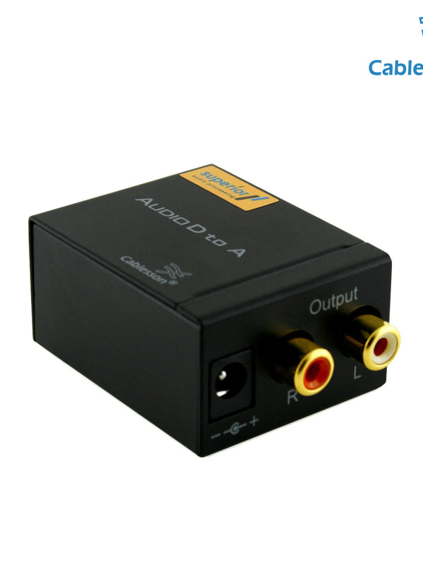 Cablesson 2er Pack SAP-3 (DAC) Digital-zu-Analog-Audio-Konverter-Adapter Koaxialoptischer Toslink RCA L / R-kompatibel mit Blu-ray-Player PS3 PS4 XBox HD DVD Sky Q HD-Plasma-Heimkinosysteme von Apple