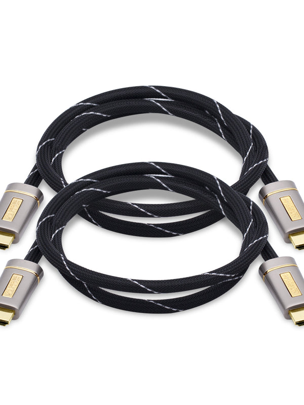 XO Platinum (2er Pack) 2 m HDMI 2.0-Kabel - 18 Gbit / s 4 K Ultra HD - für Apple Fire TV, Xbox, PlayStation, Arc, 4K UHD 2160P HD-Video 1080P, 3D, Ethernet, PS3, PS4