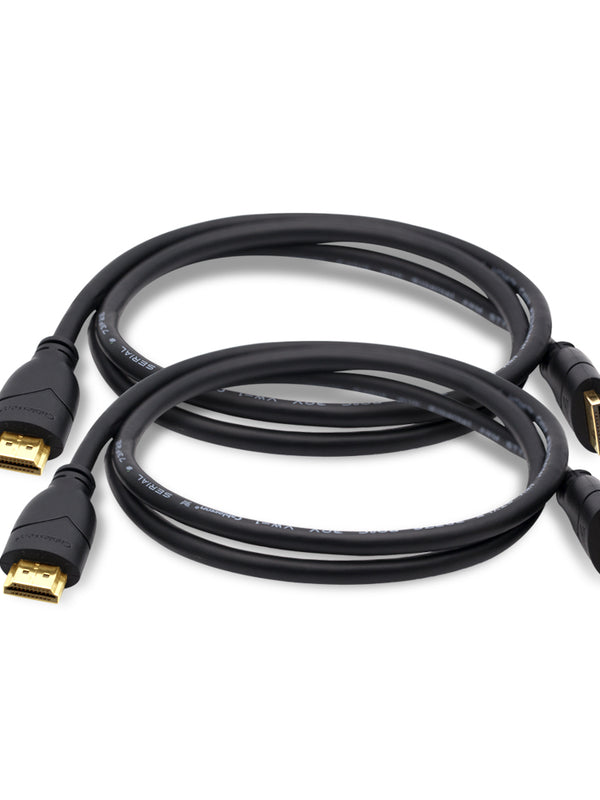 Cablesson Basics (2 pi?ces) 2m HDMI High-Speed 2.0 C?ble 18Gbps 4 K Ultra HD haute vitesse pour Apple Fire TV, TV, Xbox, PlayStation, Arc, 4K UHD 2160p HD vid?o 1080P, 3D, Ethernet, PS3, PS4