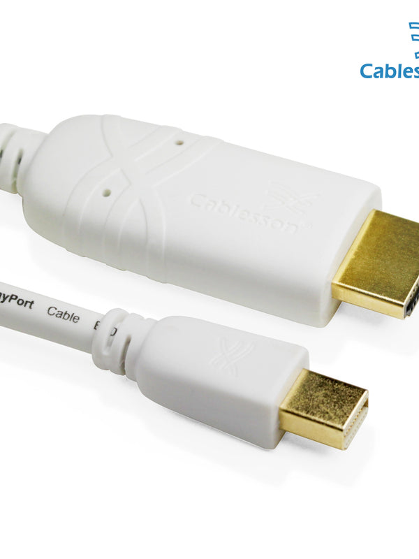 Cablesson 2er Pack x 1m Mini Display Portauf HDMI Konverter Video Stecker - Stecker mit Stecker - 3D mit Audio - Thunderbolt Mini DP auf HDMI Adapter für iMac, MacBook Pro, MacBook Air, Mac mini