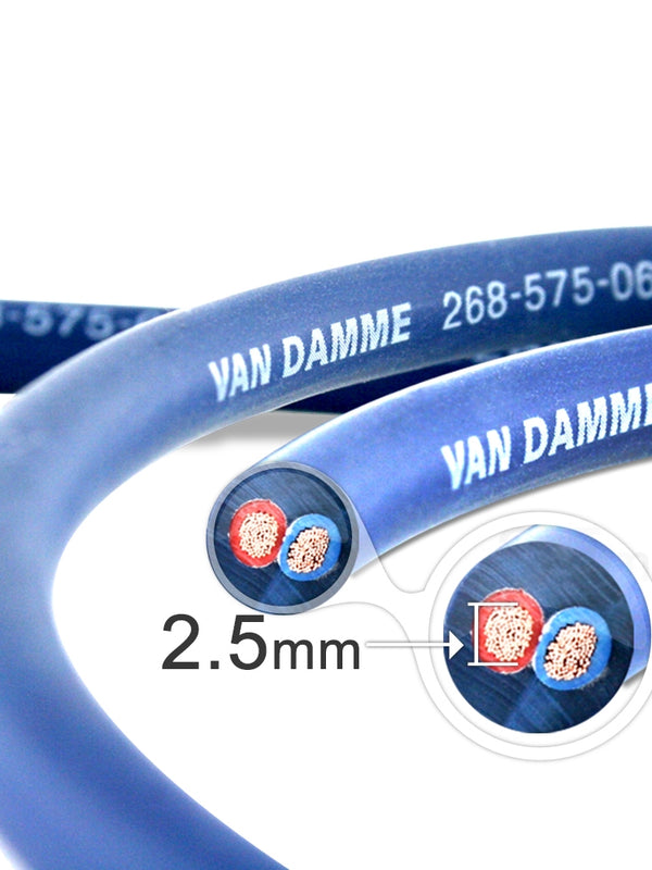 Van Damme Professional Blue Series Studio Grade 2 x 2.5 mm (2 core) Twin-Axial Speaker Cable 268-525-060 17 Metre / 17M
