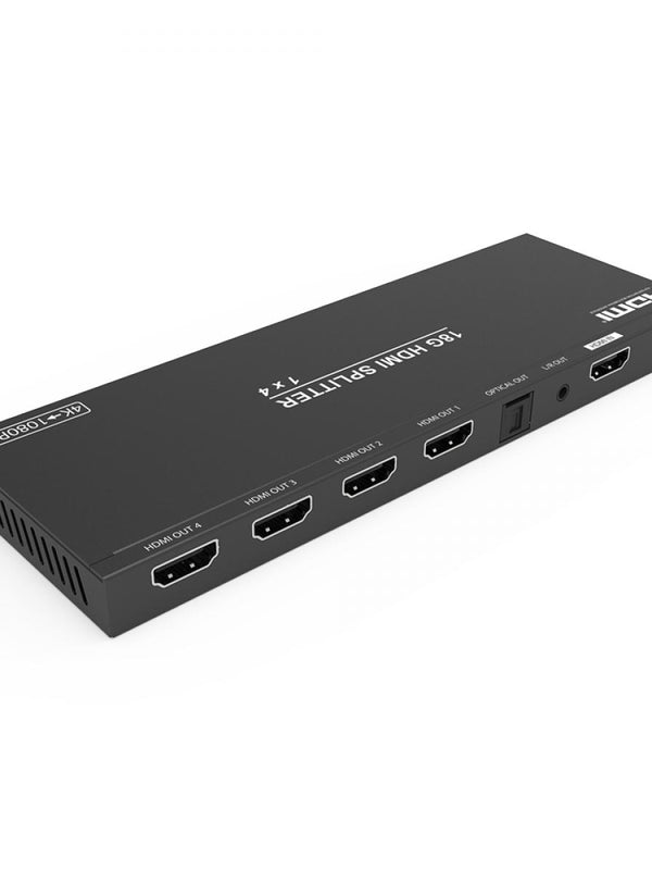 HDElity HDMI 2.0b 1x4 Splitter 18G 4: 4: 4 mit Scaler Audio - Mit EDID - HDR HDCP 2.2, 4K & 1080P Scaler