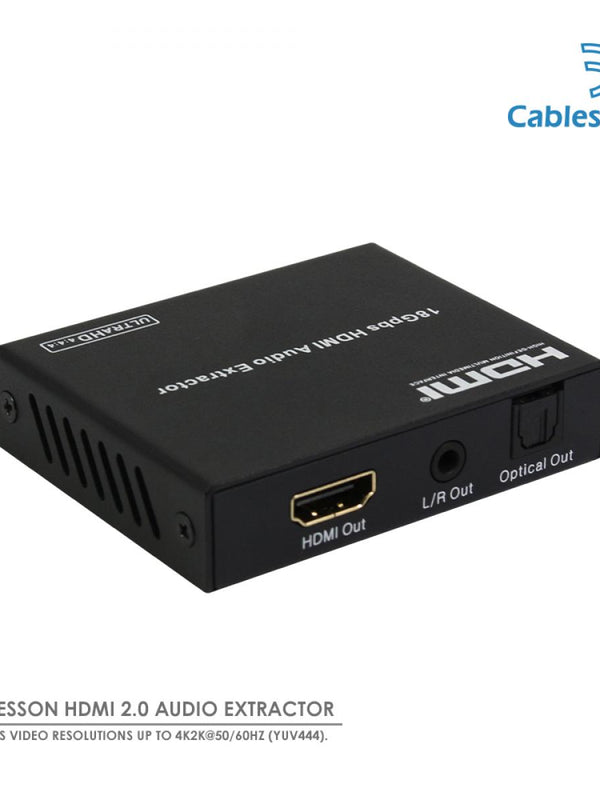 HDElity HDMI 2.0 Audio-Extraktor 4K HDMI zu optischem Spdif Toslink-Konverter Unterstützung 4K @ 30Hz ARC 3D für Blu-ray-DVD-Player Sky HD Box PS3 PS4 Xbox One