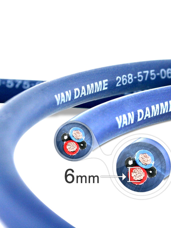 Van Damme Professional Blue Series Studio Grade 2 x 6 mm (2 core) Twin-Axial Speaker Cable 268-565-060 13 Metre / 13M