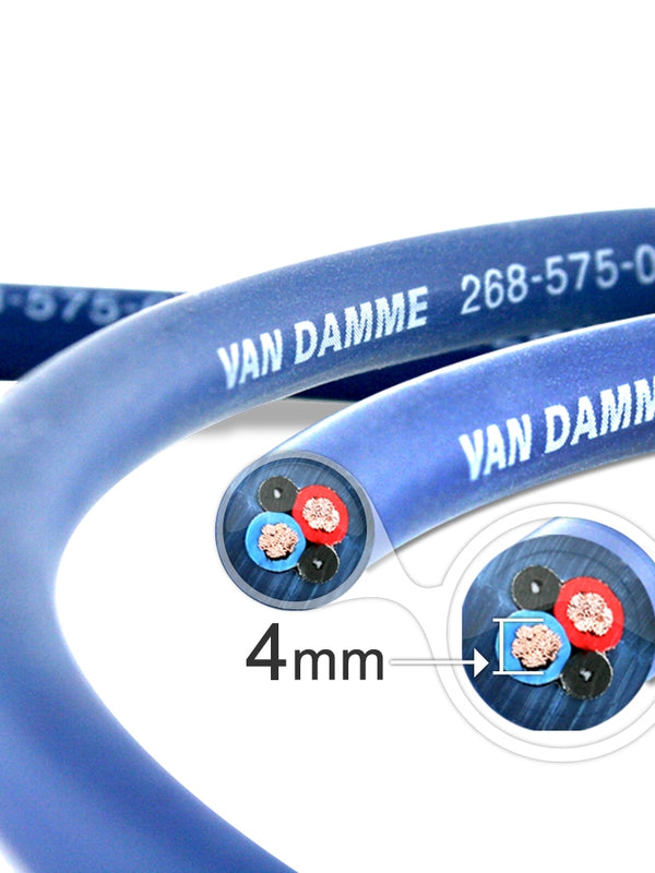 Van Damme Professional Blue Series Studio Grade 2 x 4.0 mm (2 core) Twin-Axial Speaker Cable 268-545-060 100 Metre / 100M