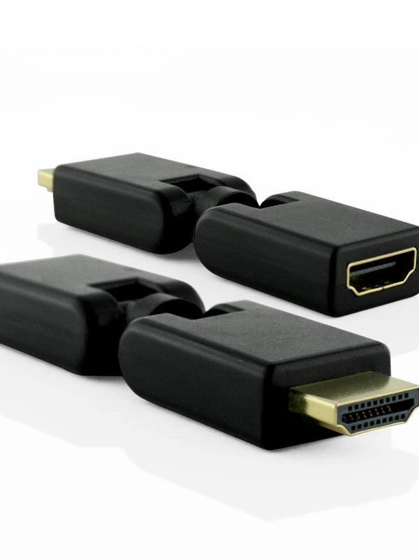 XO HDMI Adapter with Swiveling and Rotating connectors (HDMI Type A, HDMI 2.1/2.0b/2.0a/2.0/1.4) - 4K, 3D, UHD, ARC, Full HD, Ultra HD, 2160p, HDR - for PS4, Xbox One, LCD, LED, UHD, 4k TVs - Black