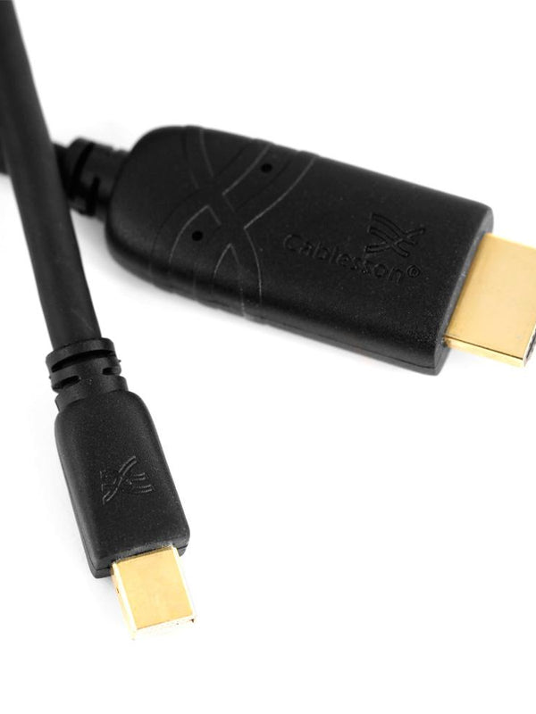 2m - Mini Displayport auf HDMI Kabel von Cablesson - ( VIDEO Adapterkabel für Apple MacBook Unibody / Apple iMac / Pro / Air & PC mit Mini Displayport Anschluss) ** Unterstützt Audio und neuen Thunderbolt Anschluss ** Full HD 1080p - 24k vergoldete Stecker (Schwarz)