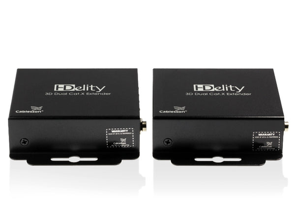 Cablesson HDelity HDMI 3D Dual Cat5/6 (Bi-Directional IR) Single Power - 1080p Full HD (50m) / 720p (60m) - supports 3D, 4k, Full HD, Sky Q and other HD set top boxes, PC, DVD, PS4