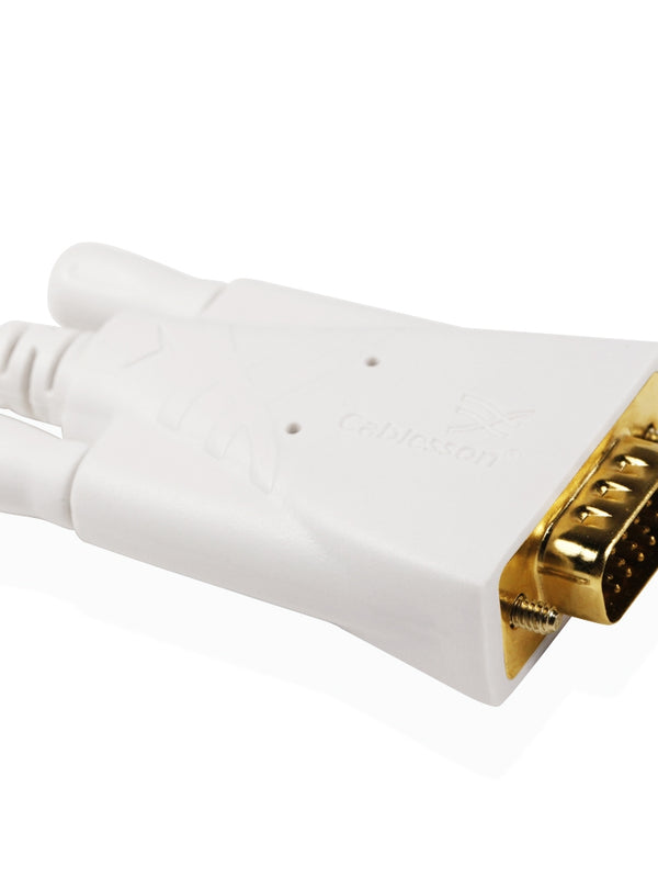 2m - Mini DisplayPort Male to VGA Male Cable by Cablesson - Thunderbolt Port Compatible - VIDEO Adapter lead for Apple iMac, Mac Mini, MacBook Pro, MacBook Air & PCs with Mini DP - Gold Plated