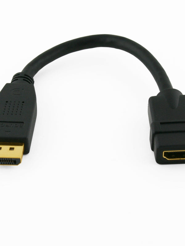 Cablesson DisplayPort to HDMI Multimode Short Cable - DP Male to Female HDMI video adapter cable - Active with audio, up to 4k, Full HD, HDMI 2.0/1.4, for HDTV, Apple and PC - DP to HDMI adapter - Black - 200mm