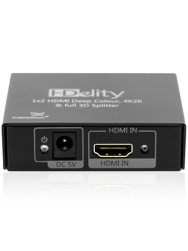Cablesson HDelity 1 x 2 HDMI Splitter mit 4K2K - Aktiver Verstärker - Ultra HD, UHD, 2160p, HDR. 3D und ARC fähig. für PS3/PS4, XboX One/360, DVD, BluRay, DVD, HDTV, Gaming und Beamer