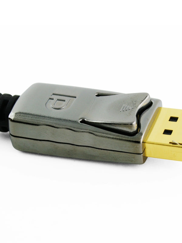 Mithra 7.5m DisplayPort Cable with Locking - 24k Gold Plated - Black Colour - High Definition - Home Theatre - Video Lead - Computer/PC to TV/Monitor - 20-pin - Display Port Cable