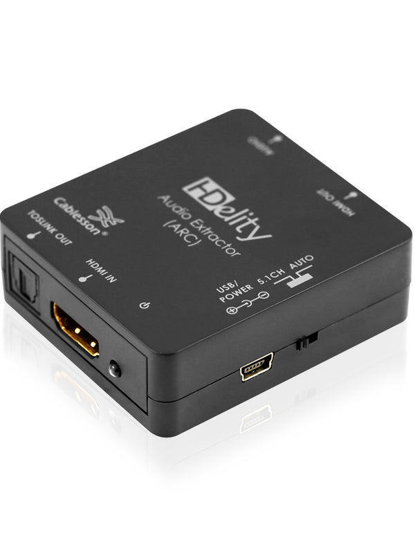 Cablesson HDelity HDMI audio extractor ARC - HD Digital Optical TOSlink / Analogue Stereo + Optical Audio Extractor HDMI Converter - full HD, 1080p, 3D, SPDIF, 3.5mm jack, PC, HDCP, 4k TV