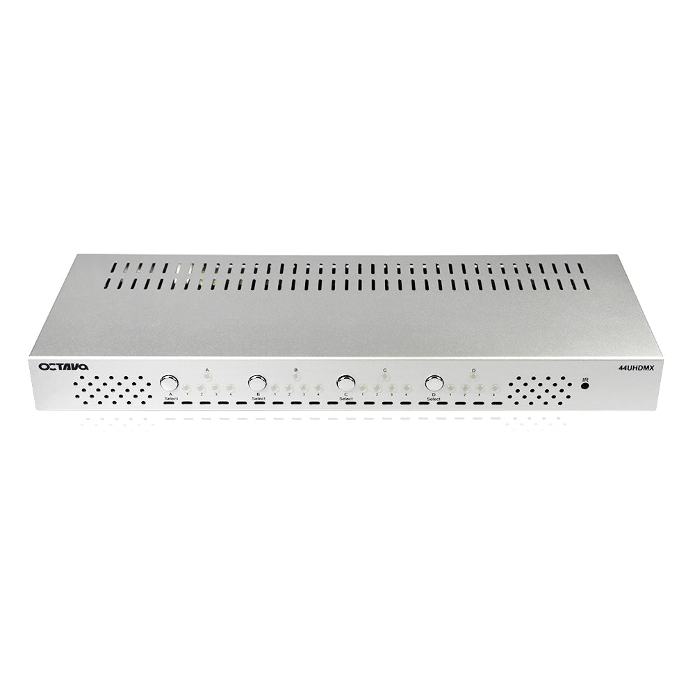 Octava 44UHDMX-UK - 4x4 HDMI Matrix Switch with EDID Management - 4 Input 4 Output (4x4) Switch / Splitter - 1080p Full HD - Distribution Amplifier *** 3D ENABLED *** With Audio out, EDID Function, RS-232 Port and USB port for Firmware Updates ***