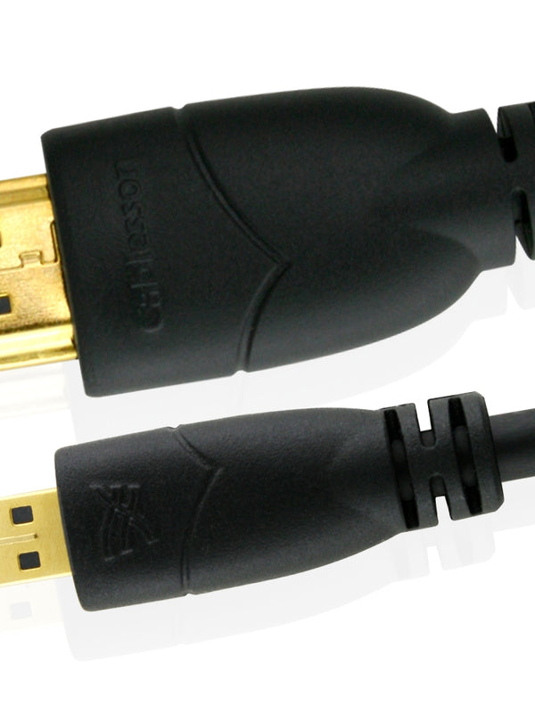 Cablesson Basic 1 m / 1 Meter Micro (Typ D) HDMI zu HDMI Hochgeschwindigkeits Kabel mit Ethernet (Neueste Version 1.4a / 2.0) Vergoldete Stecker 3D Full HD 1080p 4k2k zur Verbindung von HD Geräten mit den neuen Micro HDMI Stecker für, Amazon Kindle Fire HD - 2012 Modell , Microsoft Surface Tablet, Digitale SLR Kameras, Mobile Handys und Tablets.