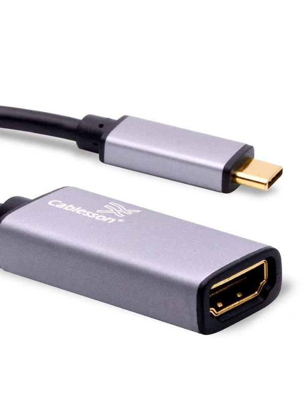Cablesson - USB Typ C Stecker auf HDMI Buchse Adapter mit Aluminium Shells - 0,23 M 4K @ 30Hz - Schwarz