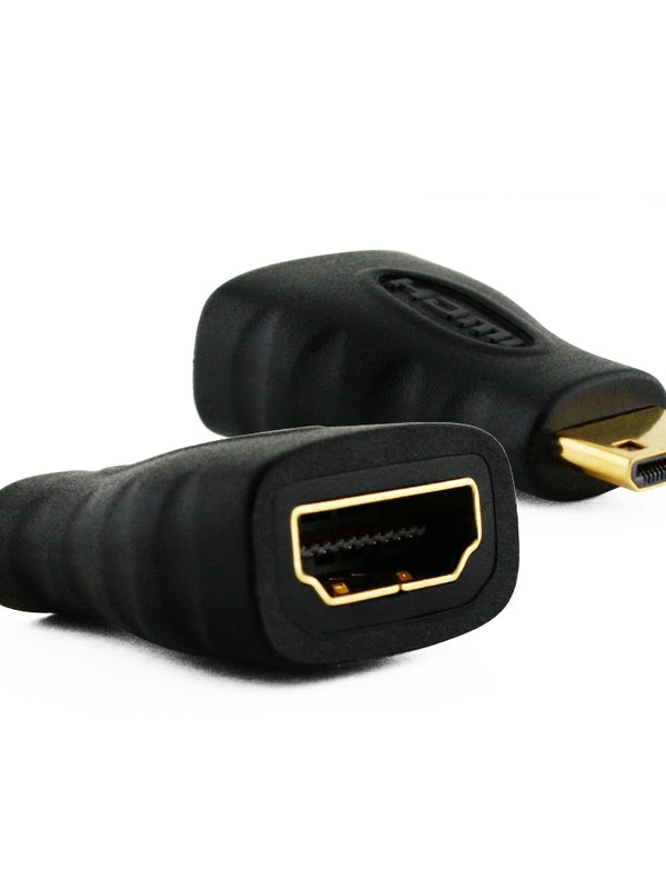 Premium Plus Mini HDMI M auf HDMI F Schwarz Adapter - Vergoldet, 4K, v2.0/1.4a 3D 2160p Monitor Cable Display, Digital Cameras, Camcorders, 4K Ultra HD