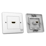 Cablesson HDMI Wanddose Single Stecker S (HDMI 2.0, 1.4, 1.3 und 1.2) - 2-port Wandstecker Adapter (HDMI Typ A to Typ A) - 4k, HDR, Ultra HD, CEC, ARC, Ethernet - weiÃŸ