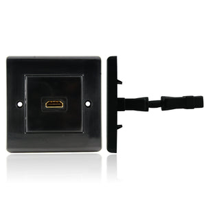 Cablesson HDMI Wanddose Single Stecker 100 (HDMI 2.0, 1.4, 1.3 und 1.2) - 2-port Wandstecker Adapter (HDMI Typ A to Typ A) - 4k, HDR, Ultra HD, CEC, ARC, Ethernet - schwarz