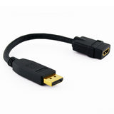 Cablesson DisplayPort auf HDMI Converter - DP männlich auf weiblich HDMI Video Adapter Kabel - Aktiv mit audio, up to 4k, Full HD, HDMI 2.0/1.4, für HDTV, Apple und PC - DP auf HDMI Adapter - schwarz - 20cm