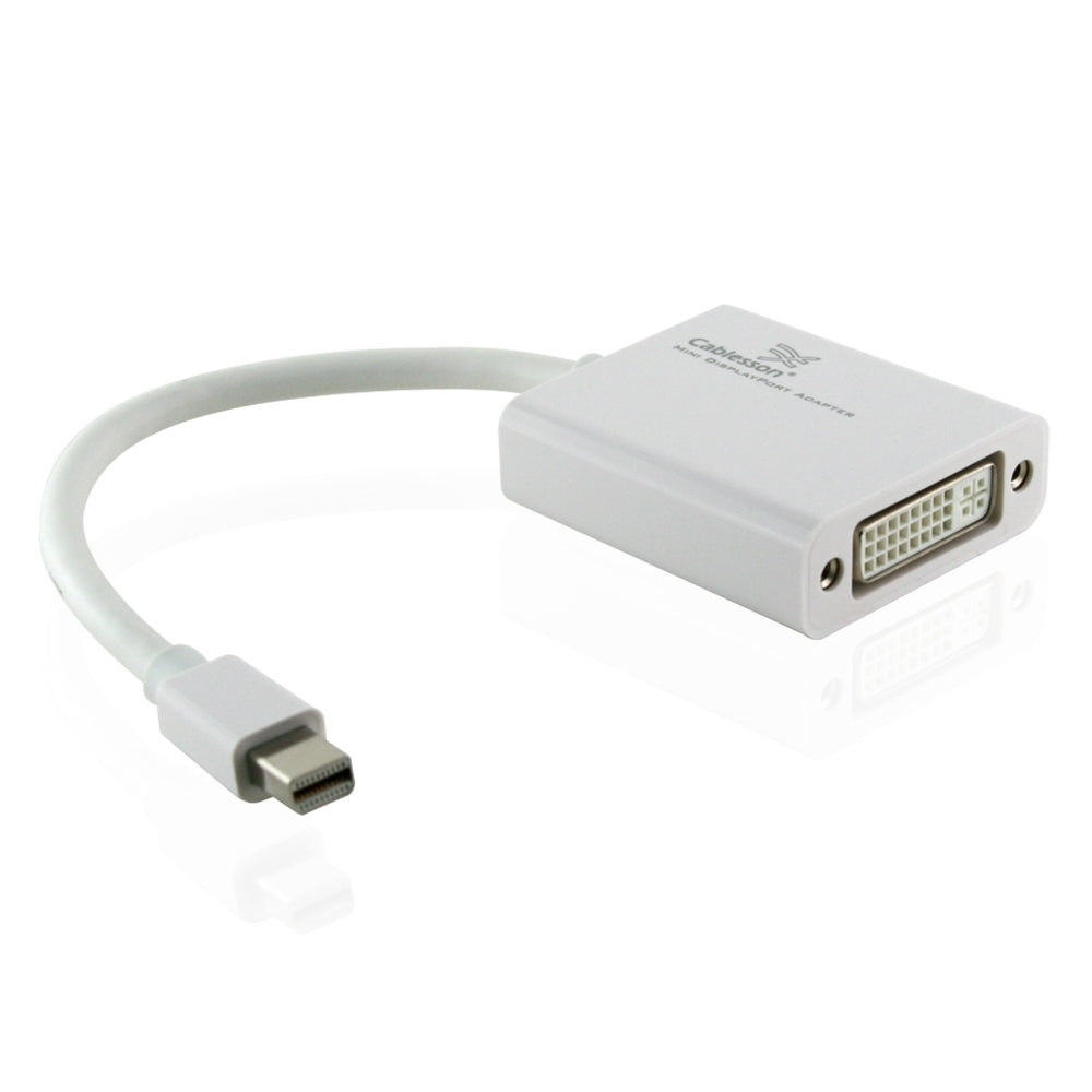 Cablesson Mini Display Port to DVI Converter Video Cable Male to Female - 4k, 3D with Audio - Thunderbolt Mini DP to DVI Adapter for iMac, Macbook Pro, Macbook Air, Mac mini, Microsoft Surface pro