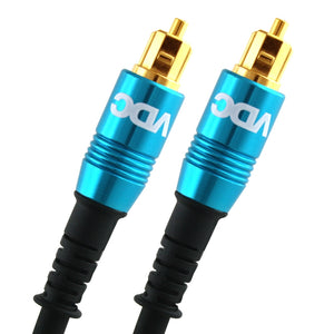 VDC 1m Optical TOSLINK Digital Audio SPDIF Cable Blue 24k Gold Casing. Compatible with PS4/PS3, Xbox One, Wii, Sky Q, Sky HD, HD TVs, DVD, Blu-Rays, AV Amp.