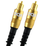 VDC 10m Optical TOSLINK Digital Audio SPDIF Cable Yellow 24k Gold Casing. Compatible with PS4/PS3, Xbox One, Wii, Sky Q, Sky HD, HD TVs, DVD, Blu-Rays, AV Amp.