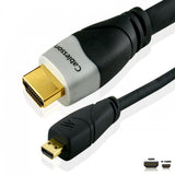 Cablesson Ivuna High Speed Micro HDMI to HDMI Cable with Ethernet 5m (HDMI Type D) compatible with HDMI 2.1, 2.0a, 2.0, 1.4a - 4k, Ultra HD, ARC, HDR, 2160p - Black