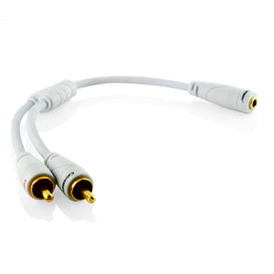 Ivuna RCA männlich auf weiblich 3.5mm Klinke Analog Kabel - weiß, 0,2m - High performance Stereo Audio Adapter Kabel - für iPhone, iPod, MP3 auf Heimkino, Verstärker oder jedem anderen Gerät mit einem Audio output
