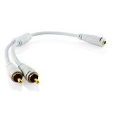 Ivuna RCA männlich auf weiblich 3.5mm Klinke Analog Kabel - weiß, 0,2m - High performance Stereo Audio Adapter Kabel - für iPhone, iPod, MP3 auf Heimkino, Verstärker oder jedem anderen Gerät mit einem Audio output