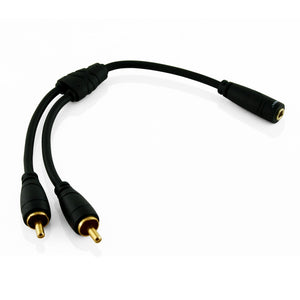 Ivuna RCA (Cinch) Männlich zu Weiblich (3,5 mm Stereo) Jack Kabel 0,2 Meter - schwarz