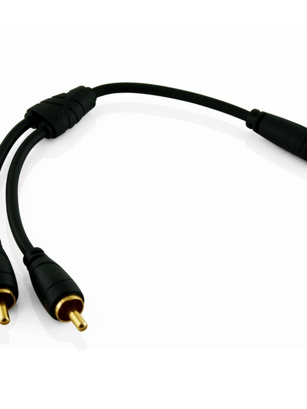 Ivuna RCA (Cinch) Männlich zu Weiblich (3,5 mm Stereo) Jack Kabel 0,2 Meter - schwarz